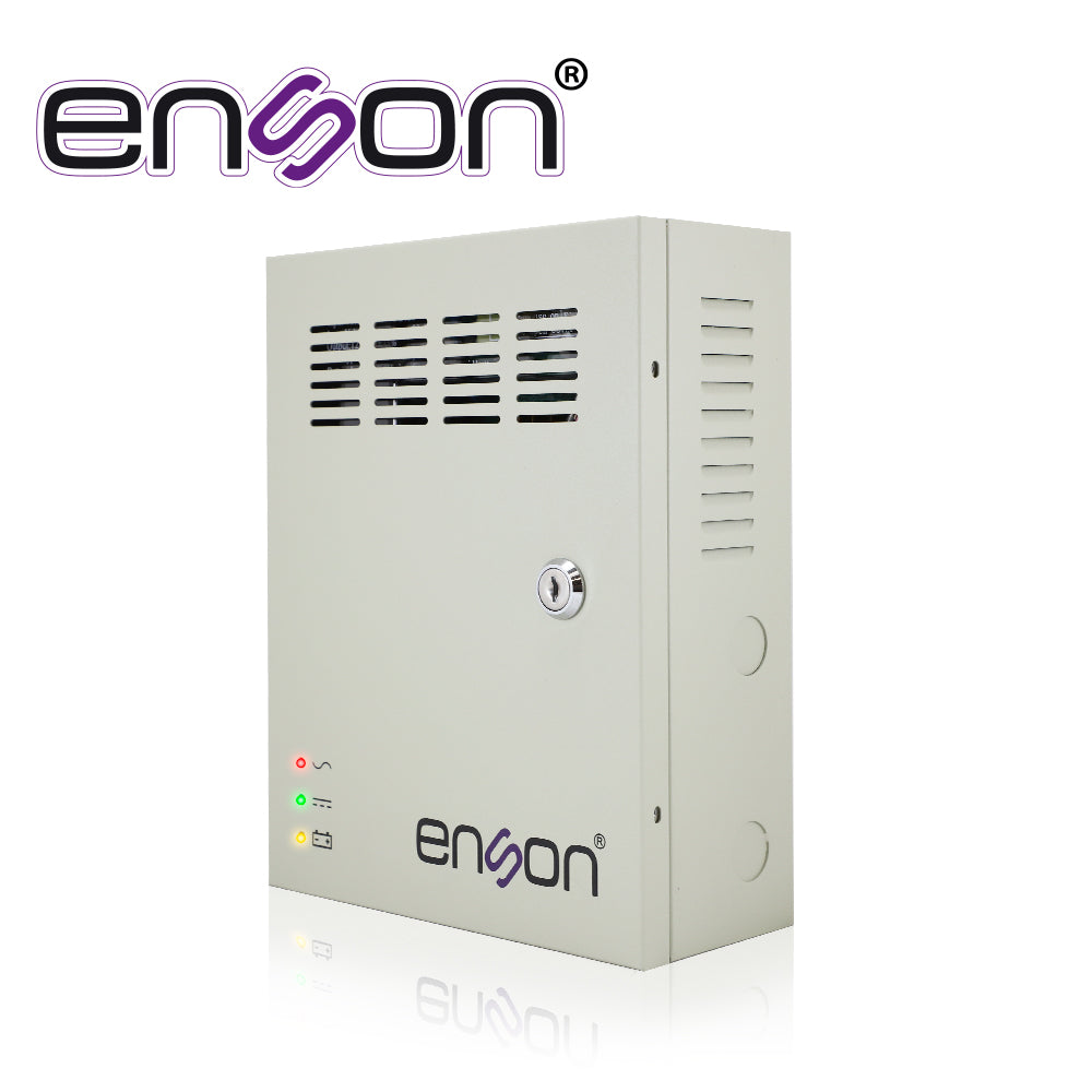 Enson Fuente de Poder PSB-1218Backup 12VDC 10A, 18 Canales 0.5A, Soporte Batería