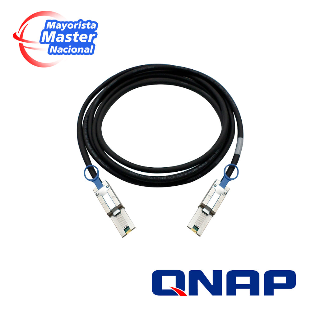 QNAP CAB-SAS30M-8088 Mini SAS 6G Cable, 3.0M, SFF-8088, 6 Gbps