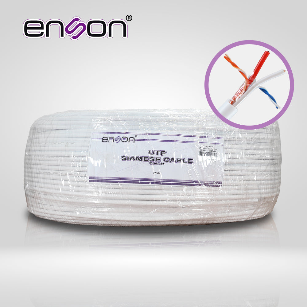 ENSON Cable UTP Siames 51101W500, 4C, 500m, Calibre 18AWG, Exterior