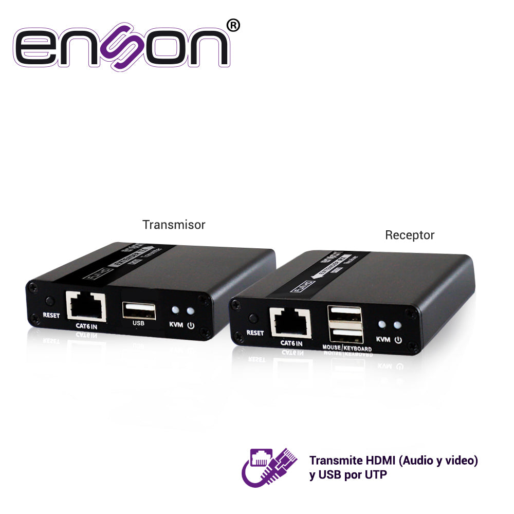Enson Extensor HDMI ENS-HDMIE70KVM, 70m, Full HD 1080p@60Hz, Audio Estéreo