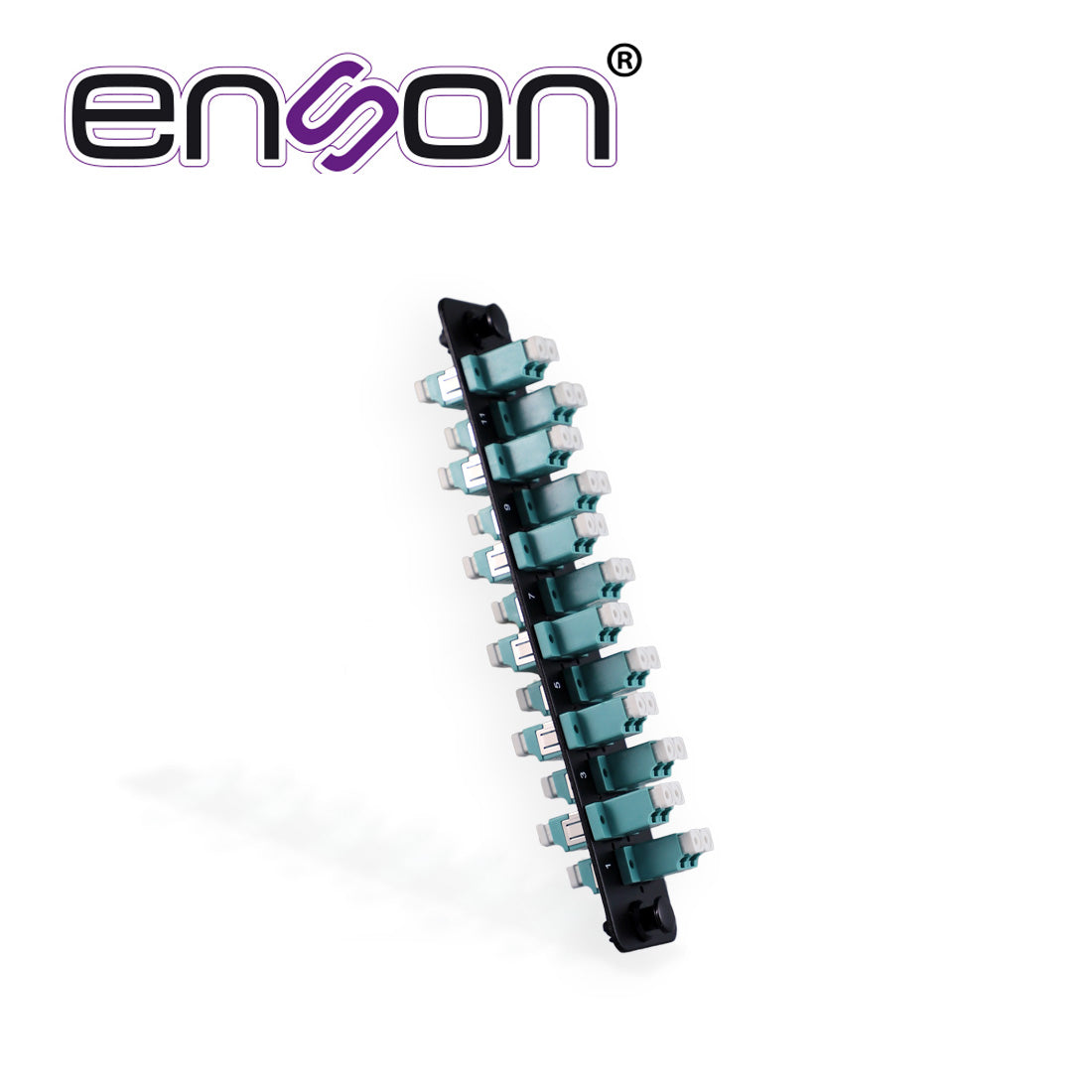 Enson Mini Panel de Fibra Óptica ENS-PA12LCMM, 12 Conectores LC, Multimodo OM3, 1U