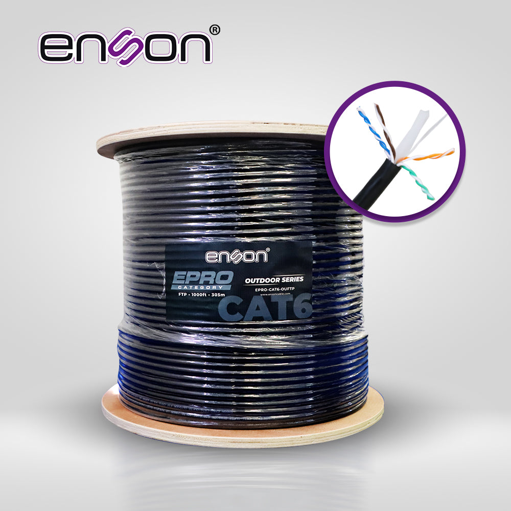 ENSON Cable FTP Cat6 EPRO-CAT6-OUFTP, 4 Pares, 100% Cobre, 1000 Pies