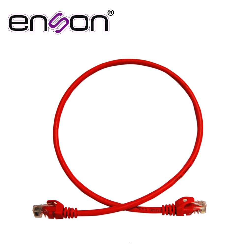 Enson Patchcord UTP P6006R CAT6 60cm, 100% Cobre, Rojo, Racks