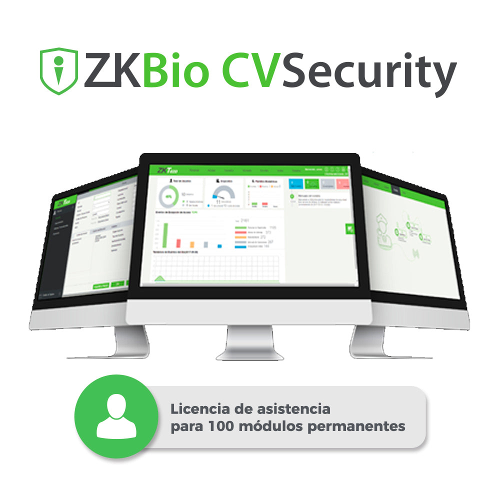 ZKTECO Licencia Bio CVSecurity ZKCV-TA-P100, 100 Puntos, Compatible G1/G3