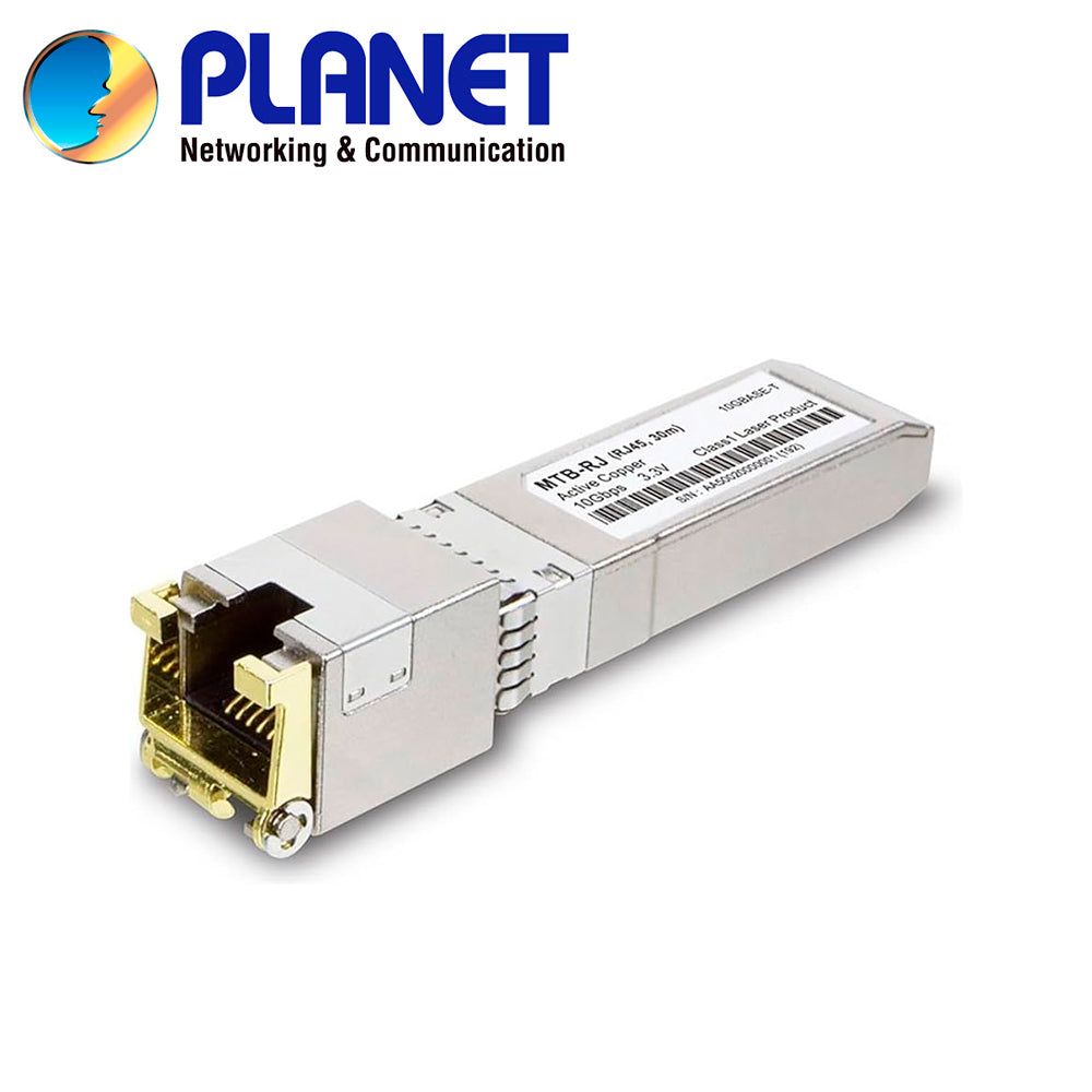PLANET Transceptor Óptico MTB-RJ, 10Gbps, 30m, RJ45, 0-70°C