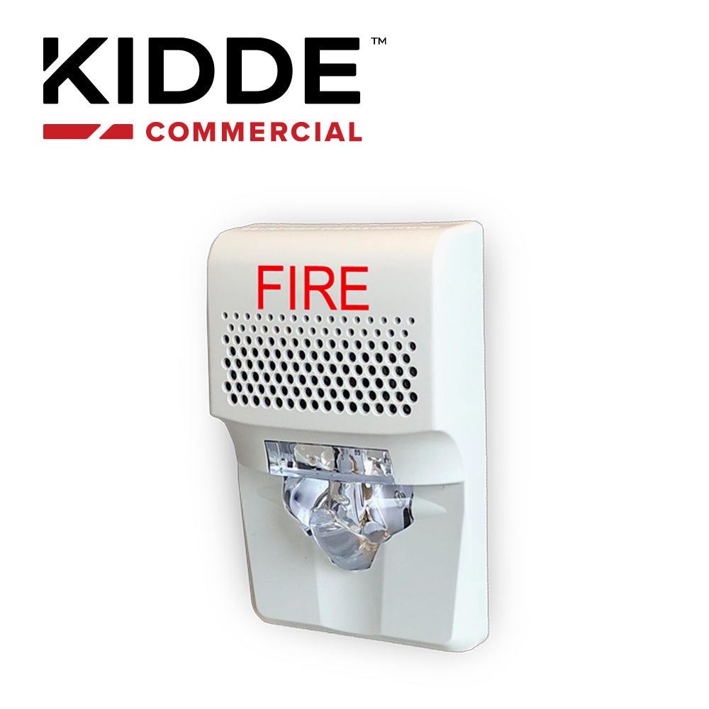 KIDDE Sirena Con Estrobo LED EG1AVWF 24 VDC, 55 mA, Compatible Con Paneles
