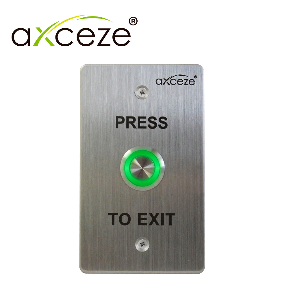 AXCEZE Botón Liberador AX-B90, IP67, Acero Inoxidable, 115x70x36mm, 2 Hilos