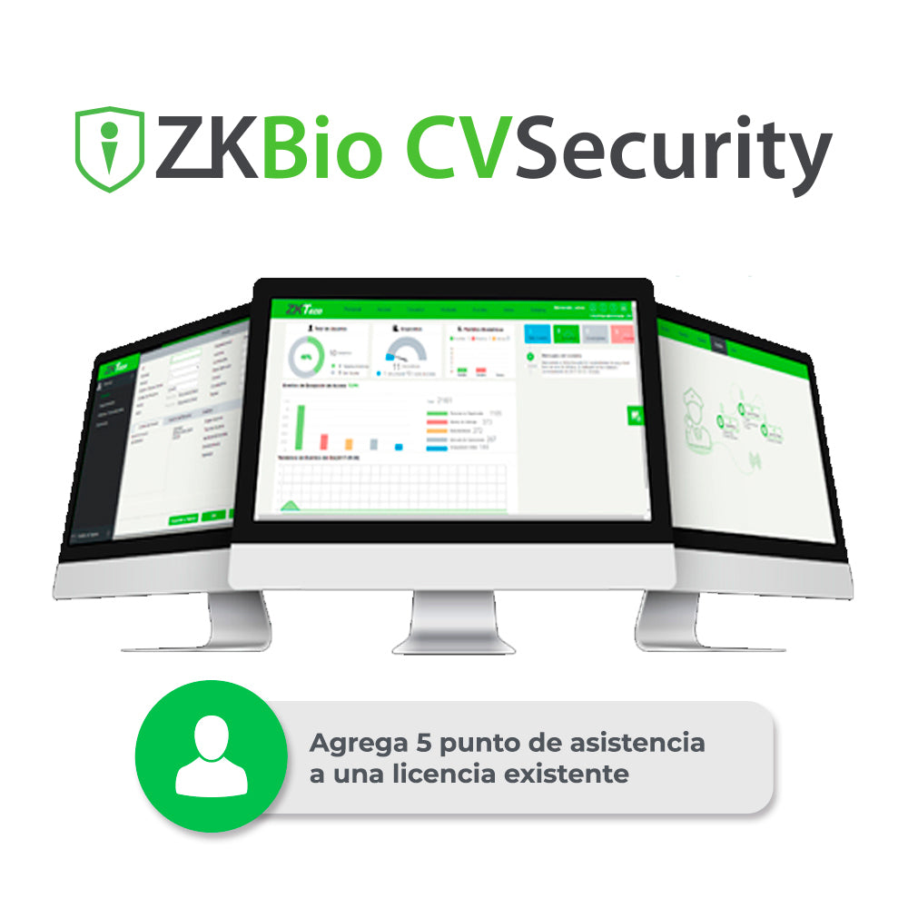 ZKTECO Licencia Bio CVSecurity ZKCV-TA-ADDON-P5, Agrega 5 Puntos de Asistencia