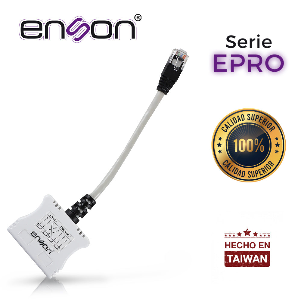 Enson Módulo Duplexor Pasivo EPRO-T2, Soporta PoE, Ideal para CAT5E/CAT6