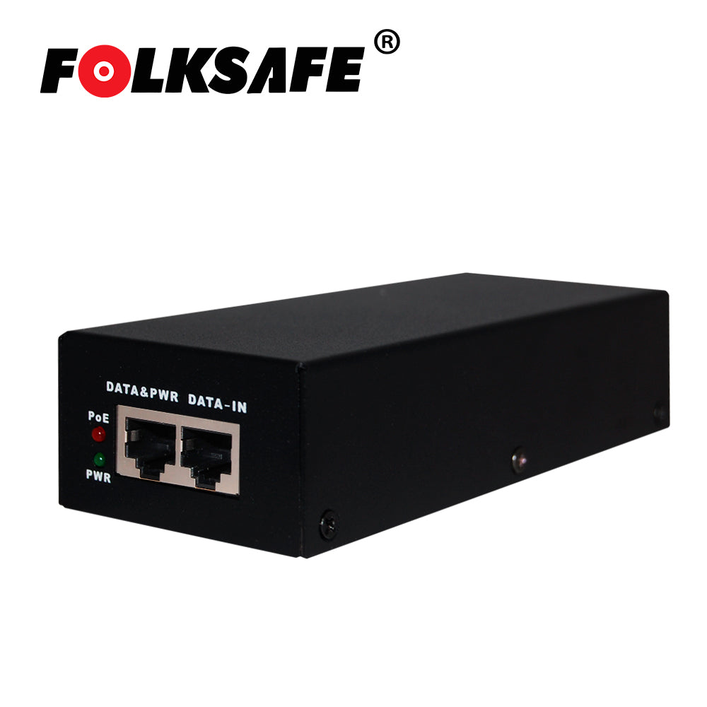 FolkSafe Inyector PoE FS-53D1300, 70W, 802.3BT, 100-240VAC