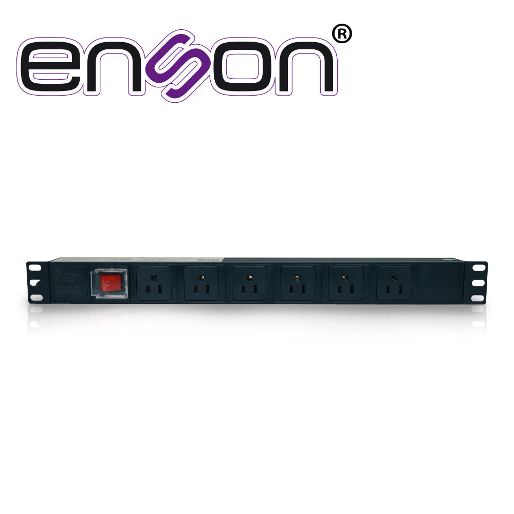 Enson Barra Multicontactos PDU ENS-PDU6, 6 Contactos NEMA 5-15R, 110V 50/60Hz