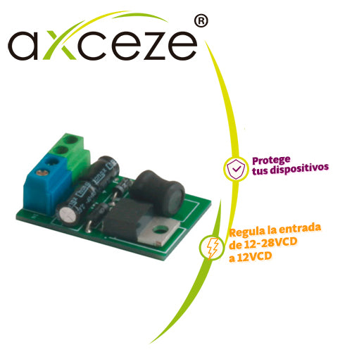 AXCEZE Regulador De Voltaje AX-RELAY8, Entrada 12-28VCD, Salida 12VCD 1A
