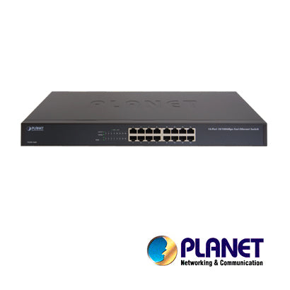 Planet Switch No Administrable FNSW-1601, 16 Puertos RJ45, 10/100 Mbps, Montaje en Rack