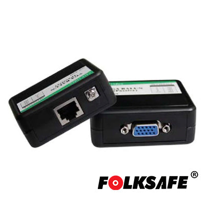 FOLKSAFE Extensor de Video VGA FS-6001P, Soporta 180m, Resolución 640x480, UTP CAT 5E/6