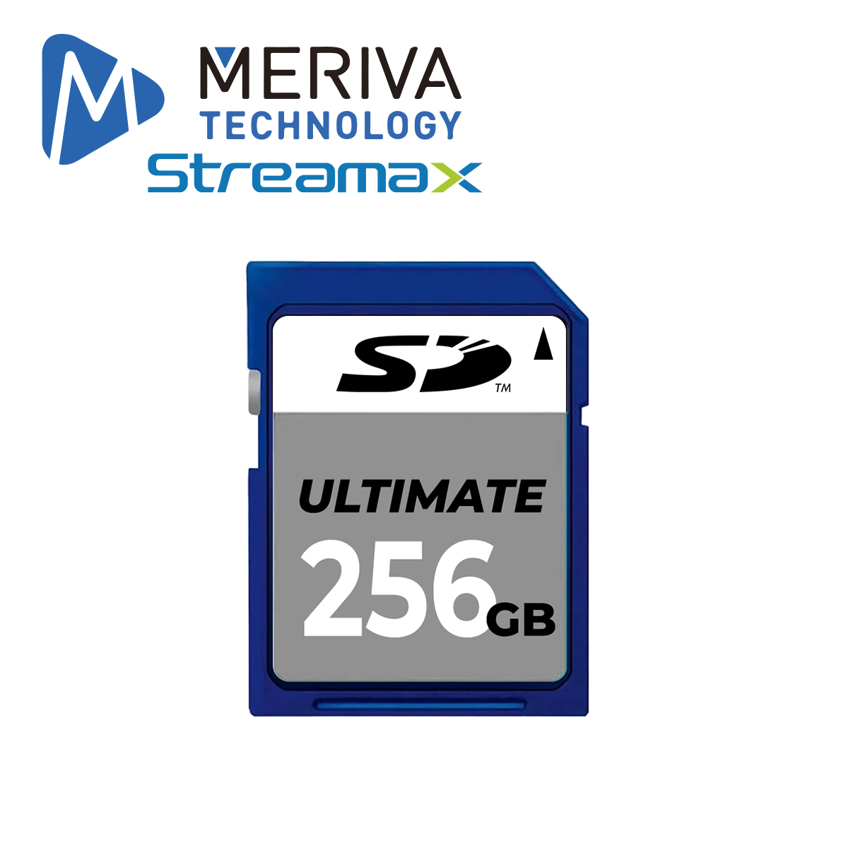 Meriva Technology Tarjeta de Memoria SD 256GB MSD256GB, Optimizada para Videovigilancia