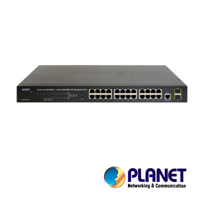 Planet Switch GS-4210-24T2S, 24 Puertos RJ45, 10/100/1000 Mbps, Soporta VLAN