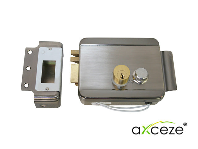 AXCEZE Cerradura Electromecánica AX-LOCKL, Acero, Apertura Interna, Izquierda
