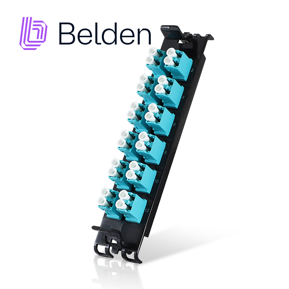 Belden Panel de Fibra FF3X12LD, 12 Puertos Duplex LC, 24 Fibras OM3, Multimodo
