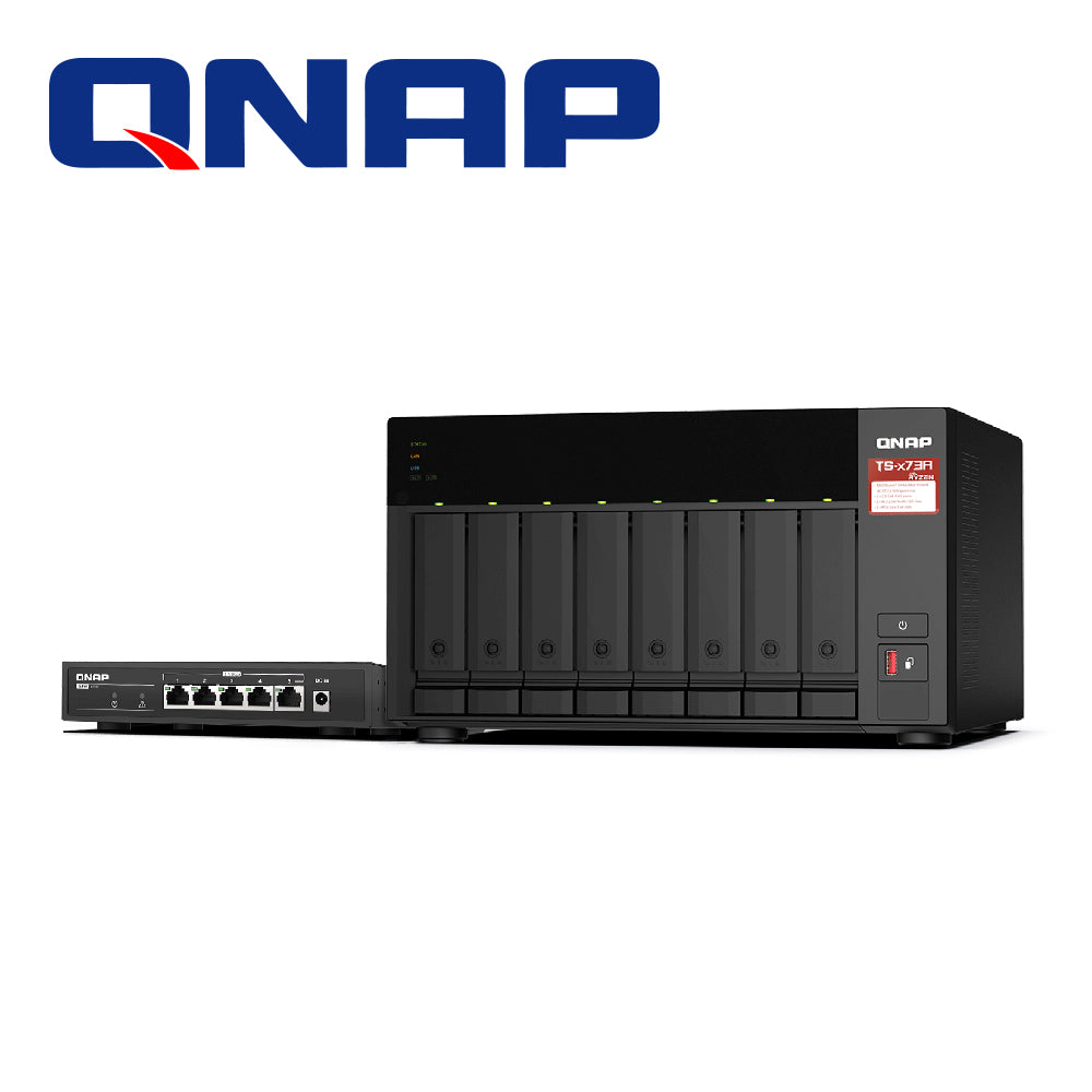 QNAP NAS TS-873A-8G-US, AMD Ryzen V1500B, 8GB RAM, 8 Bahías SATA, 5 Puertos 2.5 GbE