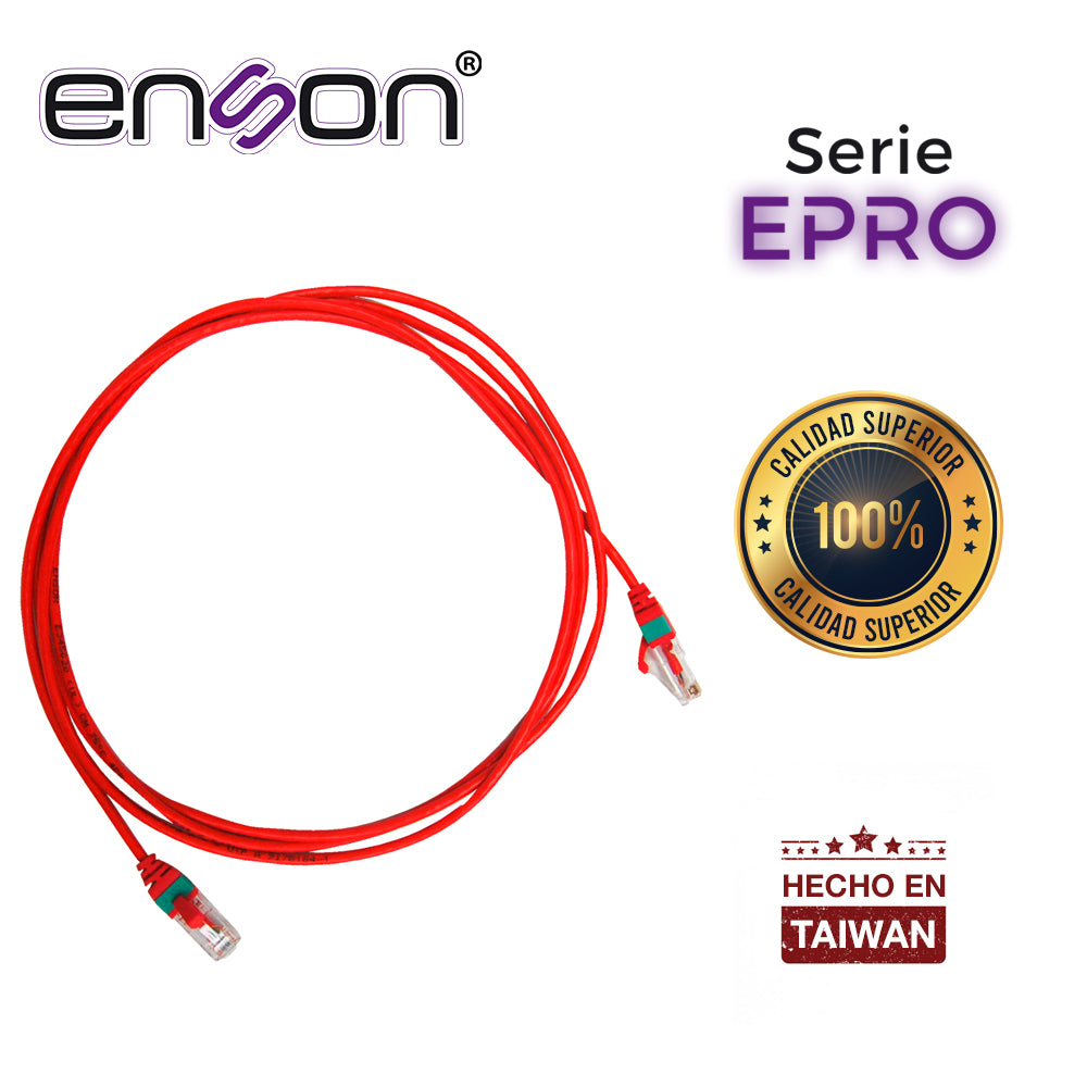 Enson Patchcord RJ45 Cat6 EPRO-6PC210-RD 210cm, Ultra Delgado, Rojo