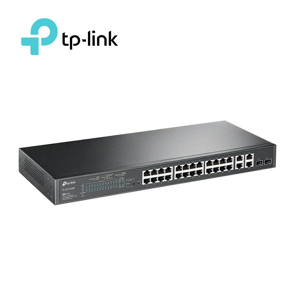 TP-Link Switch Administrable SL2428P, 24 Puertos RJ45 PoE 10/100 Mbps, 250W PoE Total, Gestión Omada