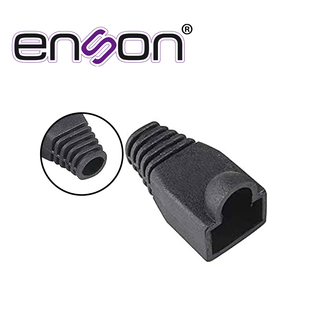Enson Bota Plástica Negra ENS-BOOT-BLK, Protección RJ45, 6mm, Tipo Empresarial