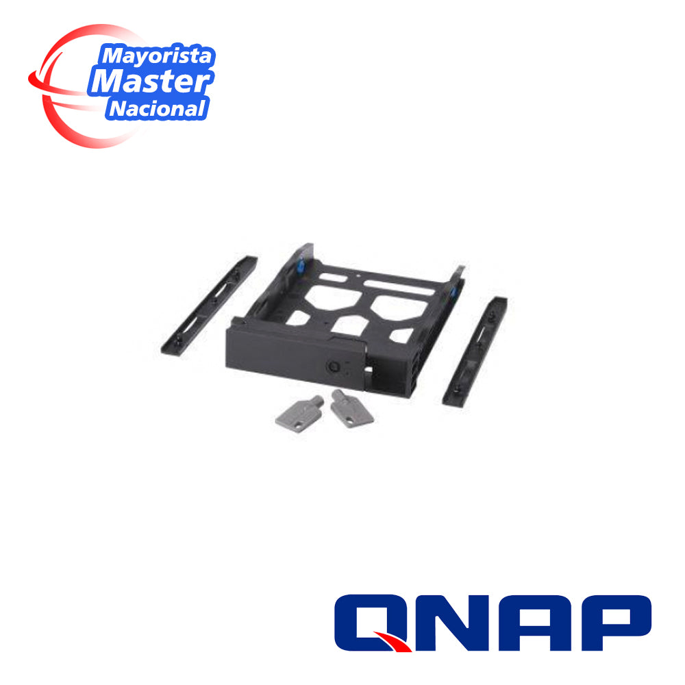 QNAP TRAY-35-BLK01 Bandeja HDD 3.5" con Llave, Plástico, Incluye Tornillos
