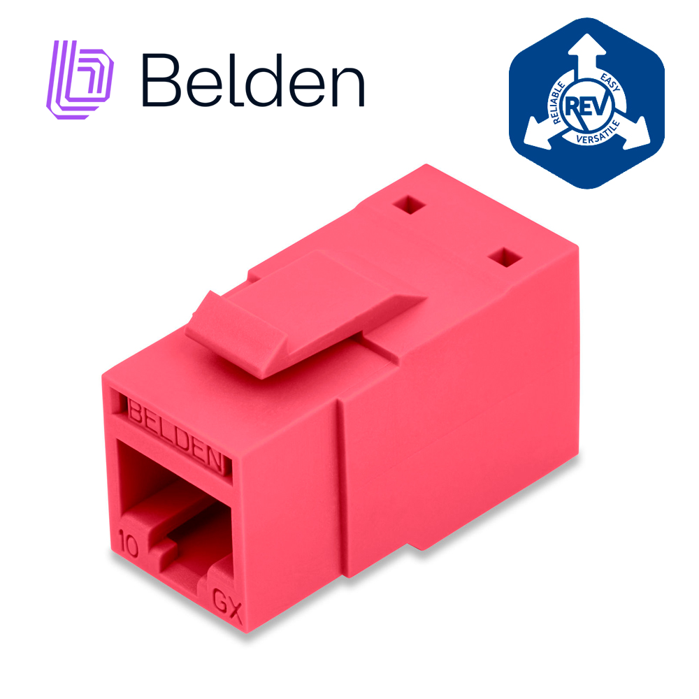 Belden Conector Modular Jack CAT6A RJ45 RVAMJKURD-S1, Rojo, Interior