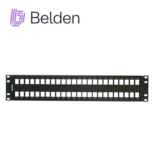 Belden Patch Panel AX103115, 48 Puertos, 2U, Modular, Negro