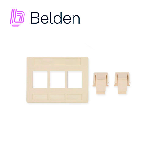 Belden Adaptador Modular KeyConnect AX102291, 3 Puertos, Compatible con Jacks CAT6A/CAT6/CAT5E, Uso Interior