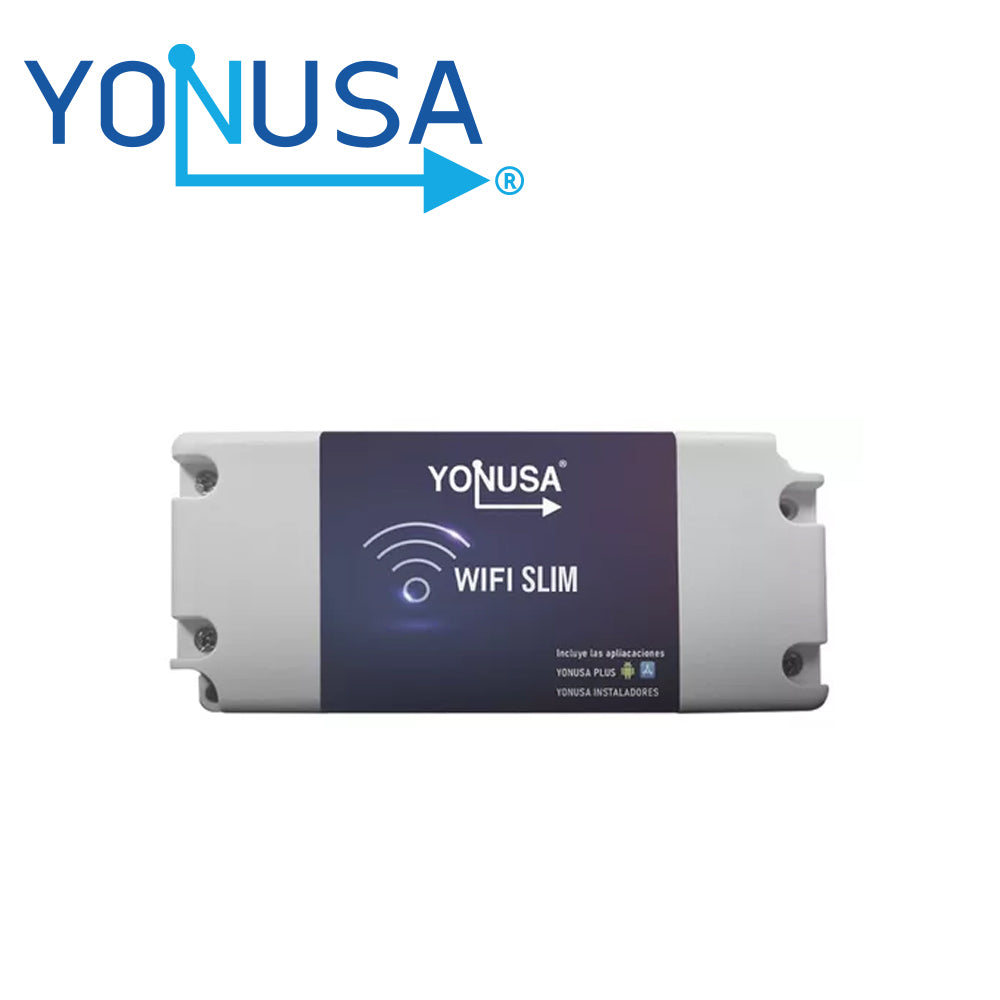 Yonusa Módulo WiFi Slim 2.4 GHz, Alimentación 12V 1A, Relevador 120 VAC 10A, App Yonusa