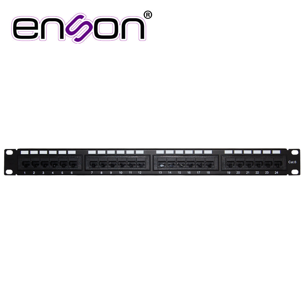 Enson Patch Panel ENS-PA24P6 24 Puertos Cat6, Montaje Rack 19"