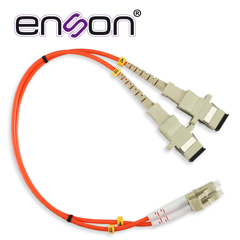 Enson Convertidor Fibra Óptica Duplex SC a LC, Multimodo, 10 Gbps, 850 nm