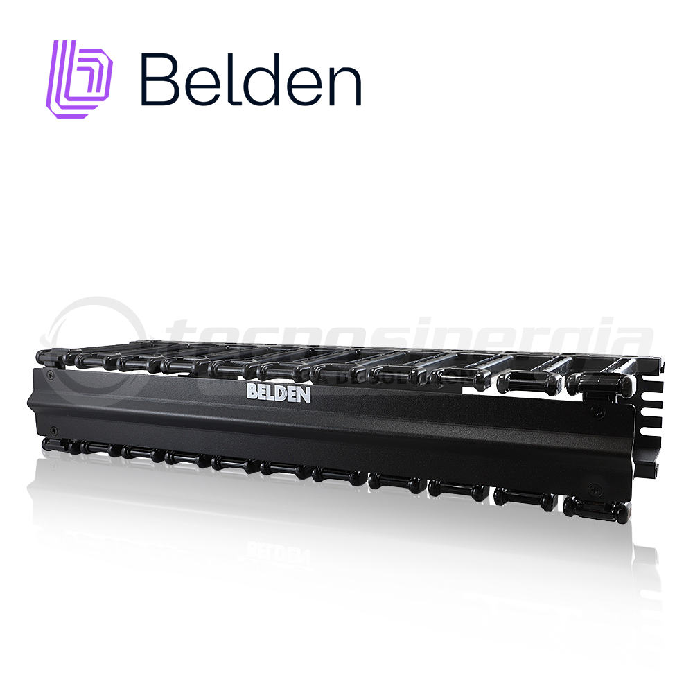 Belden Organizador Horizontal BHH192UR, 2 UR, Acero y Plástico, Negro