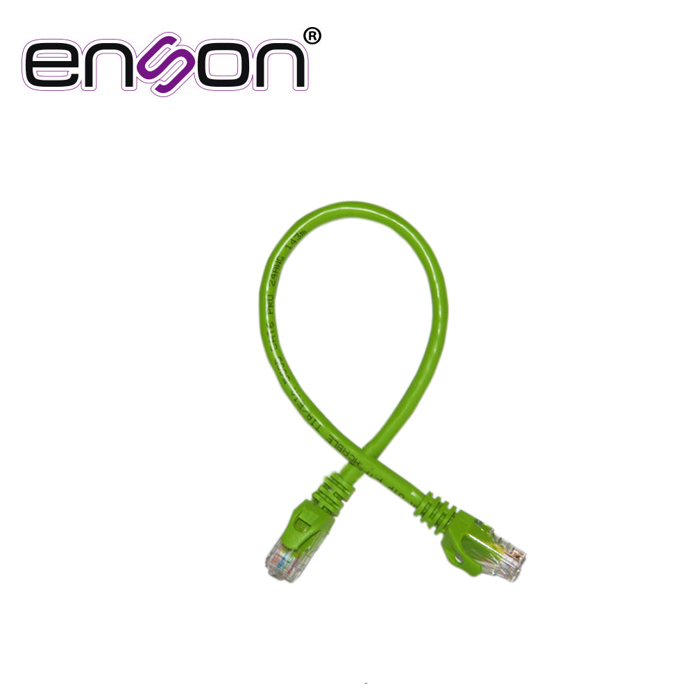 Enson Patchcord UTP P6003E CAT6 30cm, 100% Cobre, Verde