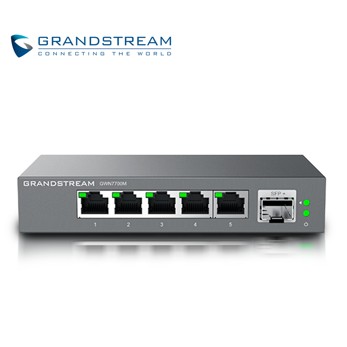 Grandstream Switch GWN7700M, 5 Puertos 10/100/1,000 Mbps, 1 Puerto SFP+ 10 Gbps, Montaje Escritorio/Pared