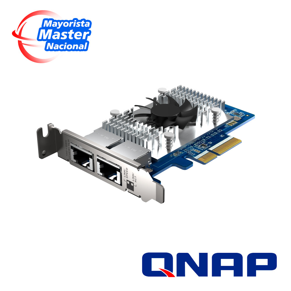 QNAP Tarjeta de Red QXG-10G2T-X710, 10GbE, 2 Puertos RJ45, PCI 3x4
