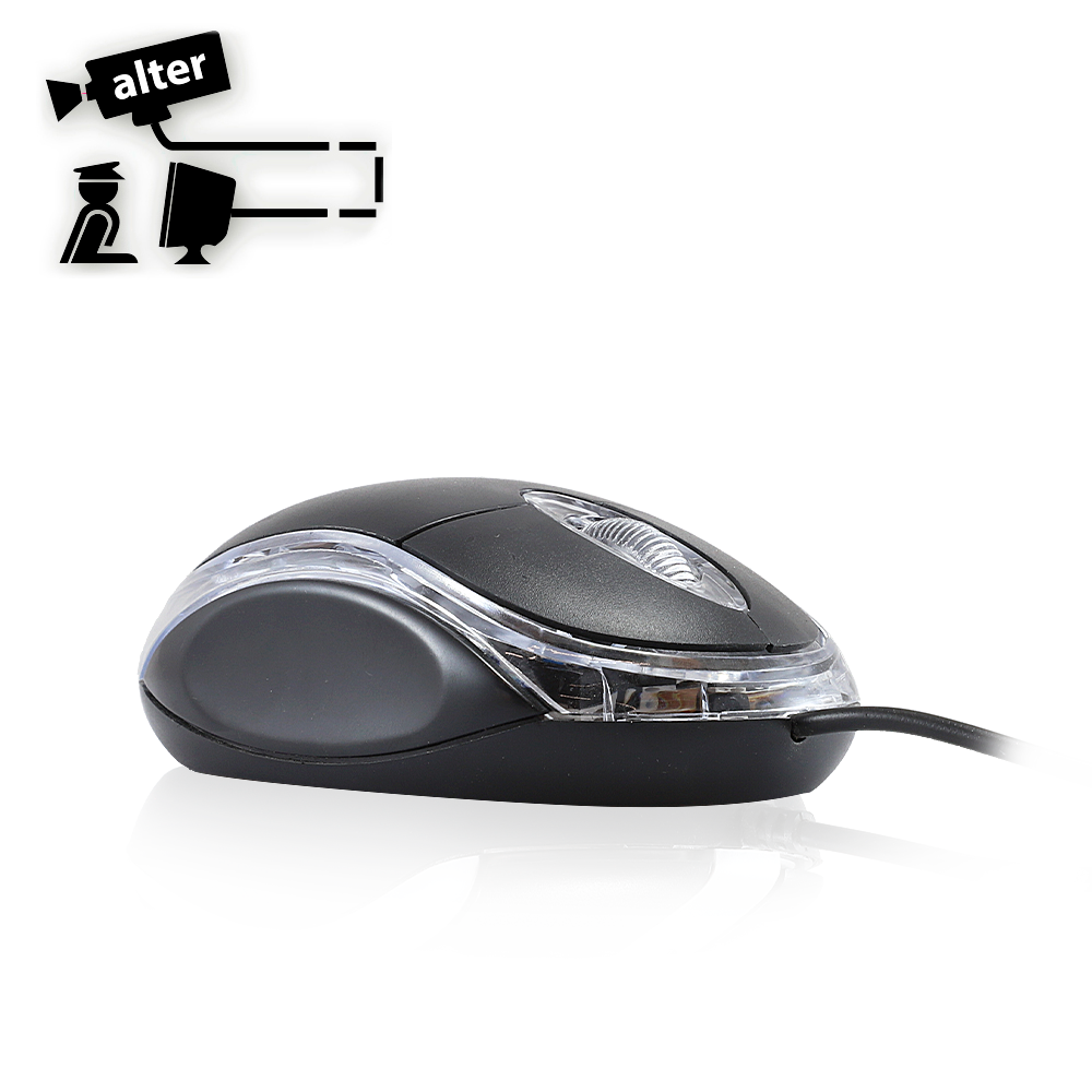 Marcas Varias Mouse Negro-Transparente, 1600 DPI, Conexión USB, Diseño Ergonómico