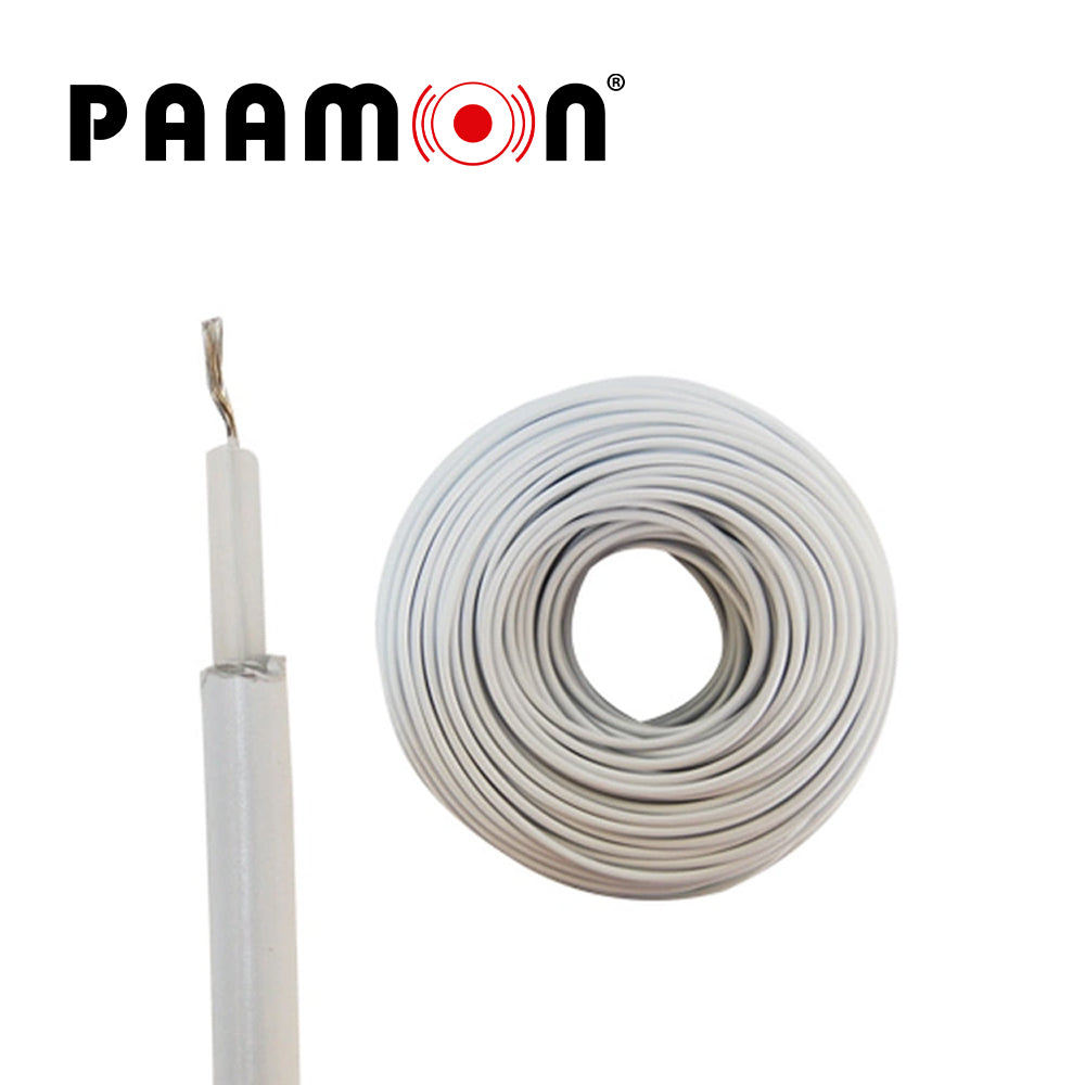 PAAMON Cable Doble Aislado -W-100M, 100 Metros, 22AWG, Soporta 18,000 Volts