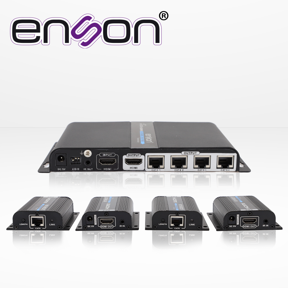 Enson Distribuidor Extensor HDMI ENS-EX704, 4 Extensores 40m, 1080P, HDMI-Loop