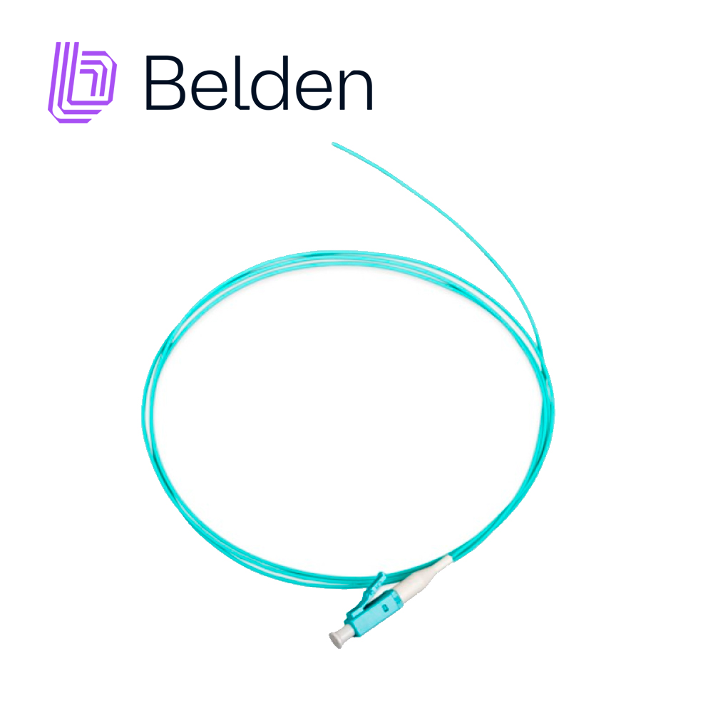 Belden Pigtail OM3 LC FT3LC900PS01, 900 Micras, 2 Metros, Color Aqua