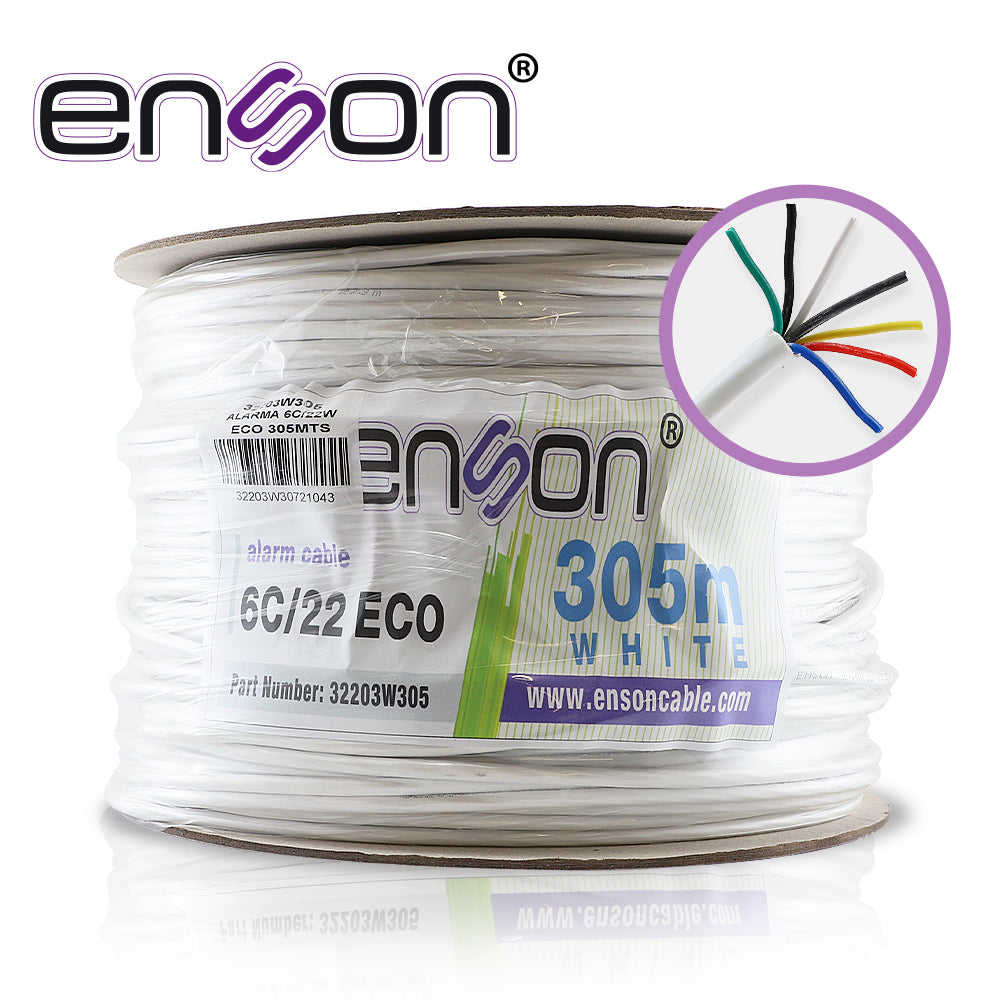 Enson Cable De Alarma ALARMA 32203W305 6C/22 AWG, 305 Metros, PVC