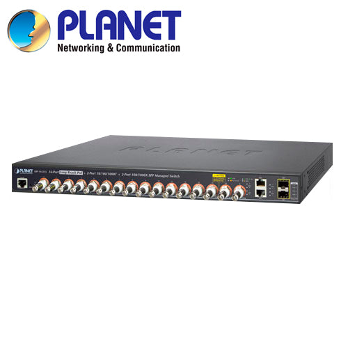 Planet Switch POC Administrable LRP-1622CS, 2 Puertos RJ45 10/100 Mbps, 2 SFP 100/1000 Mbps, 440W
