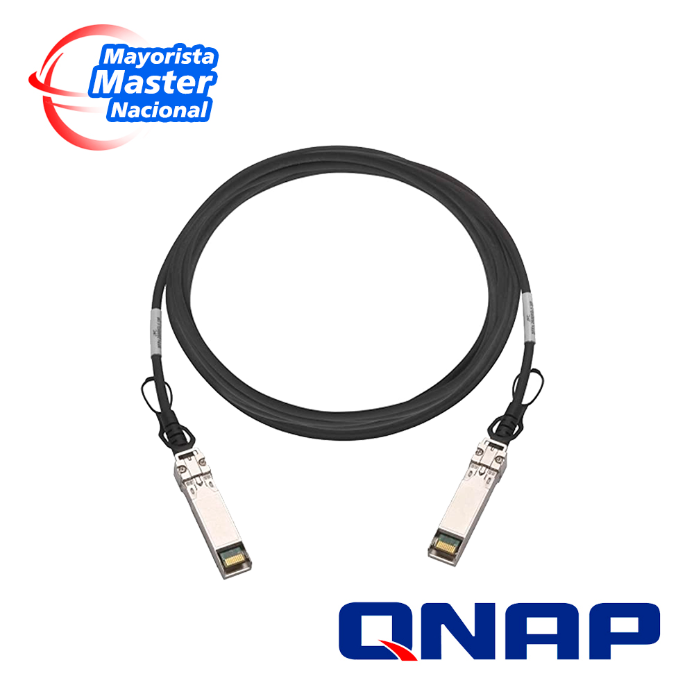 QNAP Cable DAC 15M SFP+ 10Gbps, Conectores SFP Plus, 1.5 Metros