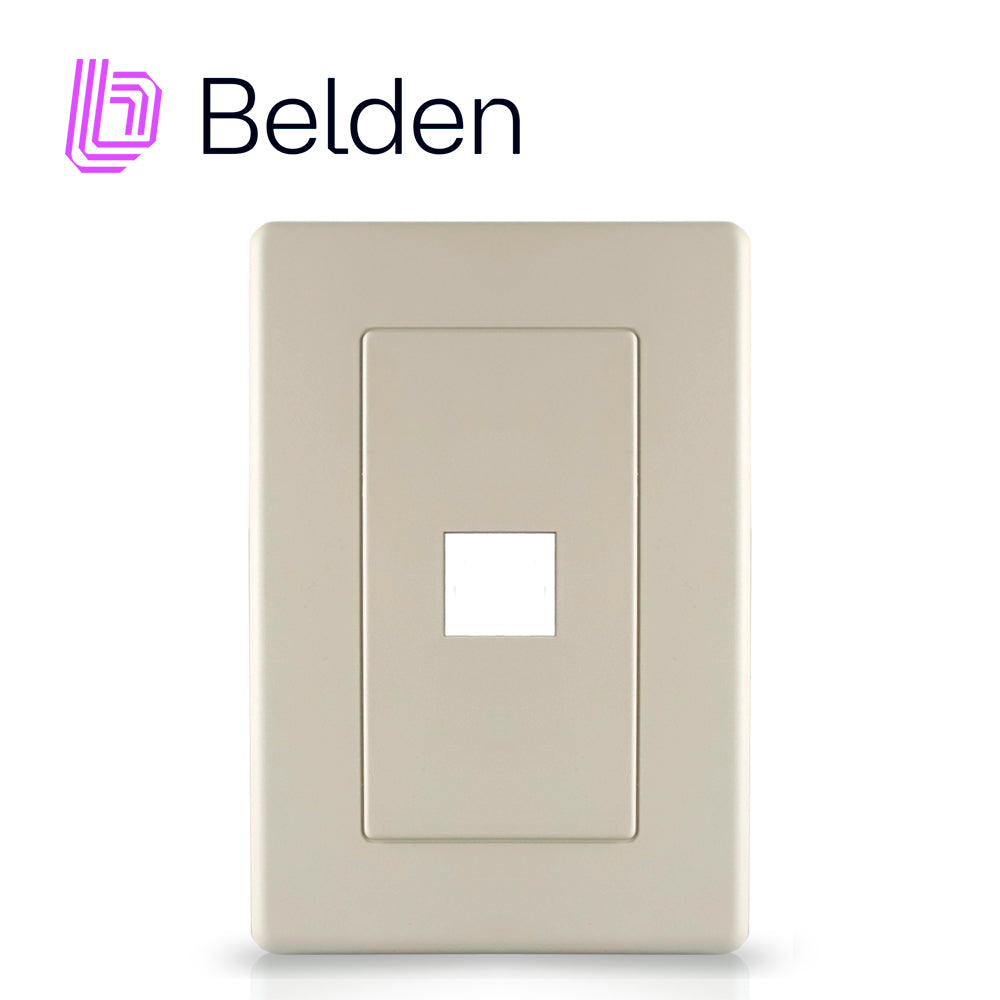 Belden Placa De Pared A0405255 1 Puerto MDVO, Color Gris