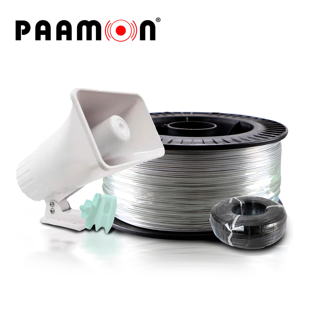 PAAMON Kit Cerca Eléctrica PAMMON Básico, 100m Alambre Aluminio, 30W Sirena