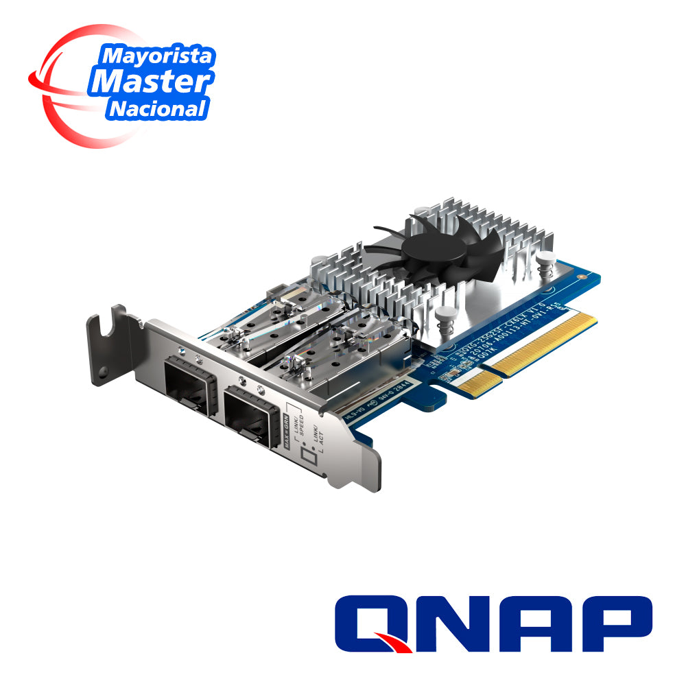 QNAP Tarjeta De Red QXG-25G2SF-CX6, 25GbE, Dual-Port SFP28, PCIe Gen4 X8
