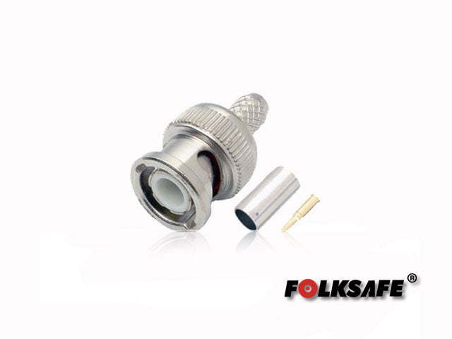 FOLKSAFE Conector Crimpear BC59 BNC Macho, 13.9x24.8 mm, Requiere Pinza CBAH1ENS03