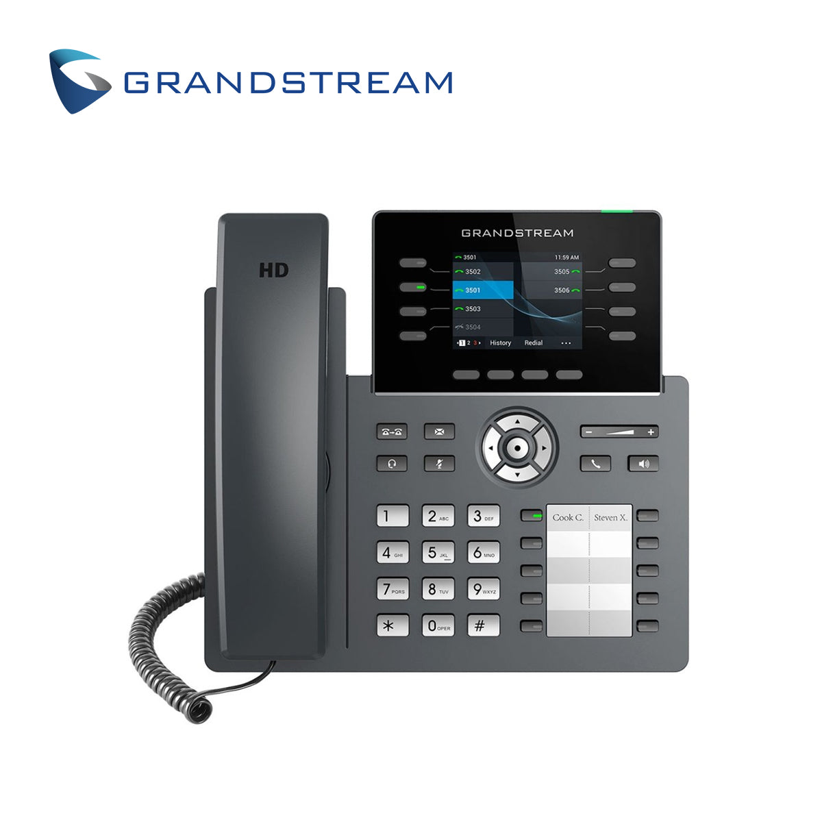 Grandstream Teléfono IP GRP2634, 12 Cuentas SIP, 8 Líneas, WiFi 802.11AC/AX