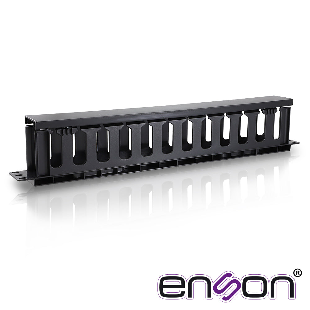 Enson Organizador Horizontal Frontal Rack ENS-CM14, 1U, Tapa Abatible, EIA Compliant